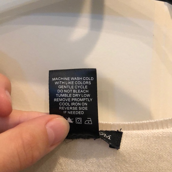 V-neck peplum sweater ~ créeme color ~ size S - Picture 3 of 4